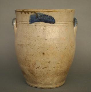 Appraisal: A DeHaven stoneware crock A th century Stoneware gallon storage