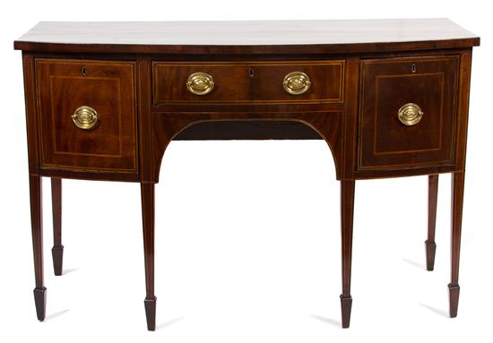 Appraisal: Sale Lot A George III Style Inlaid Mahogany Bowfront Sideboard