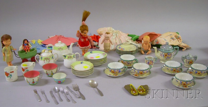 Appraisal: Five Assorted Small Dolls Doll Clothing and Accessories including plastic