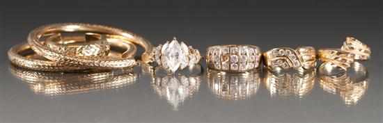 Appraisal: Assorted K yellow gold diamond and faux diamond jewelry grams