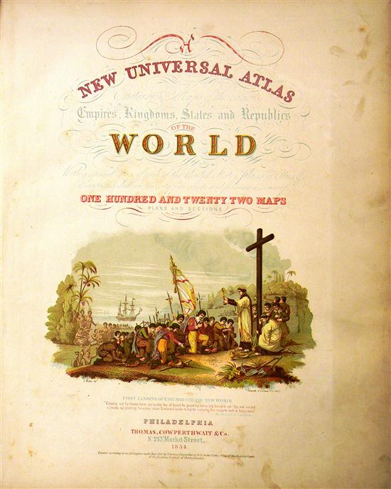 Appraisal: BOOKS Augustus Mitchell New Universal Atlas color lithographed title hand-colored