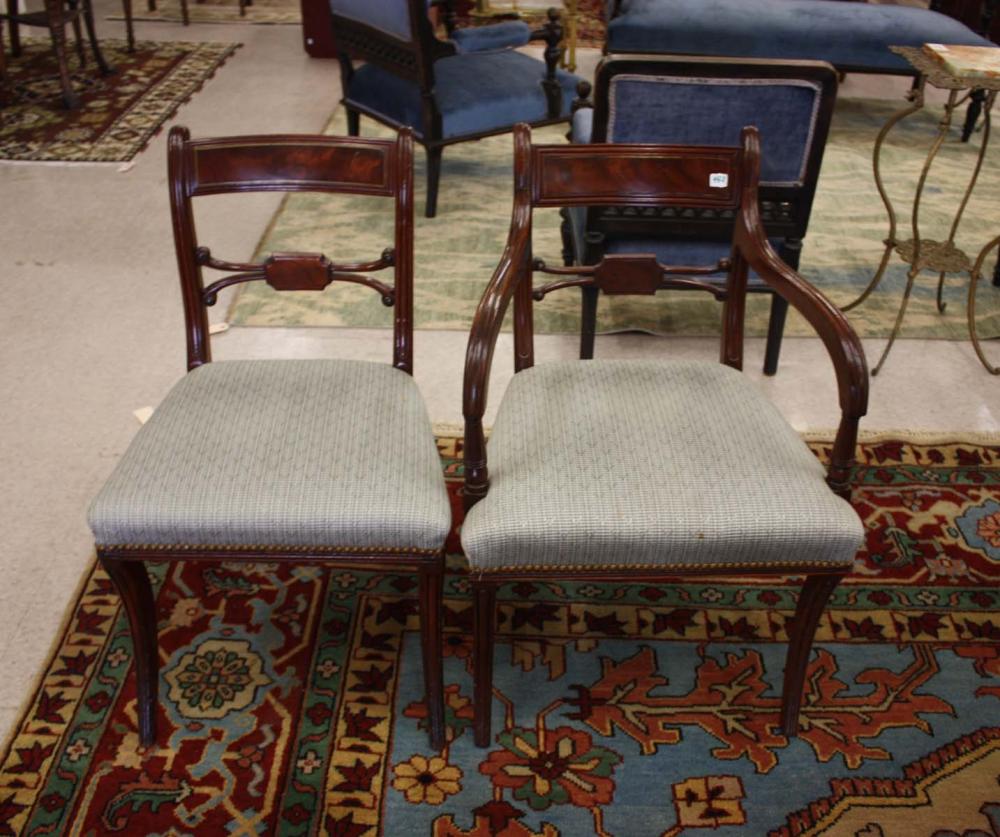 Appraisal: A SET OF FIVE REGENCY PERIOD MAHOGANY DINING CHAIRS English