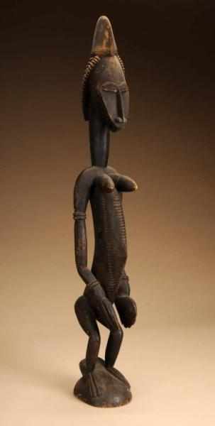 Appraisal: West African Bambara Figure Description From Mali Made of light