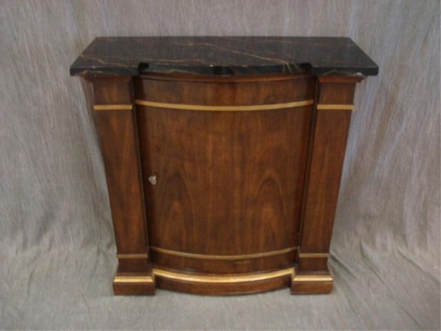 Appraisal: Empire Style Marbletop Console Decorative with a bow front From