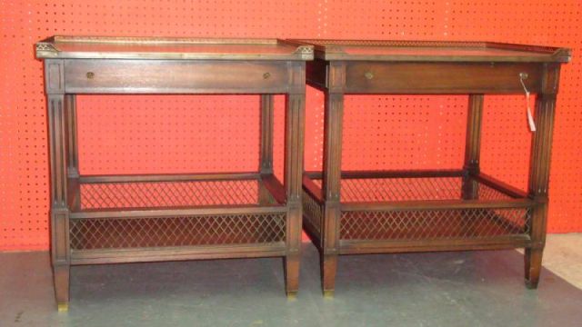 Appraisal: Pair mahogany galleried end tables From Queens NY estate Estimate