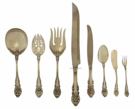 Appraisal: An American Sterling Silver Flatware Service for Six Wallace in