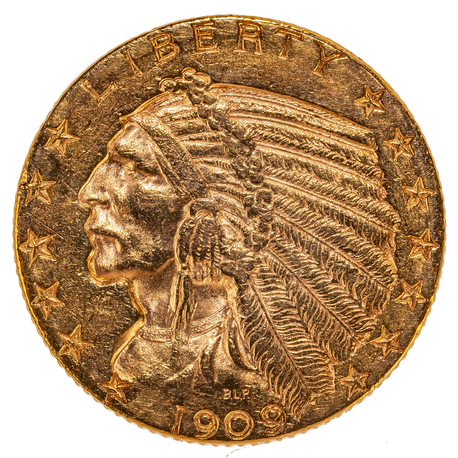 Appraisal: -D INDIAN HALF EAGLE XF