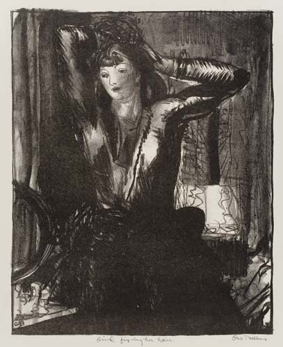 Appraisal: GEORGE BELLOWS Girl Fixing her Hair Lithograph - x mm