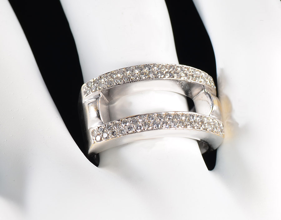 Appraisal: CUSTOM CTW DIAMOND RING K white gold ring contains round