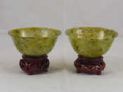 Appraisal: A pair of Chinese turned jade bowls cm diameter on