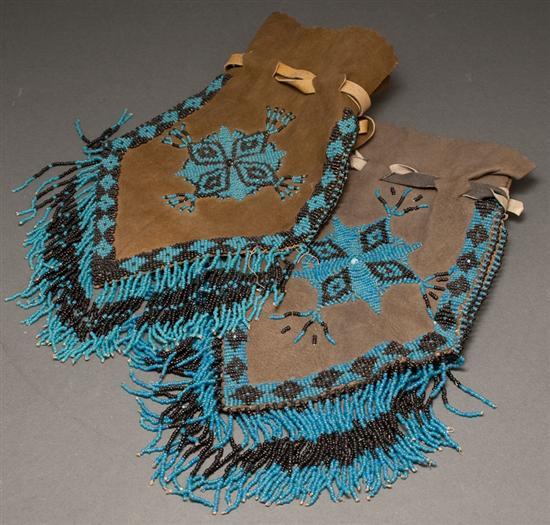 Appraisal: Two Native American bead-embroidered leather handbags early th Century each