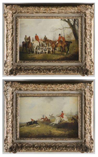 Appraisal: George Wright Br th c Two Hunt Pictures the first