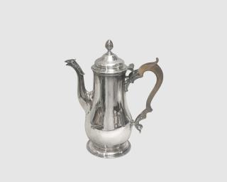 Appraisal: George II Silver Coffee Pot George II Silver Coffee Pot