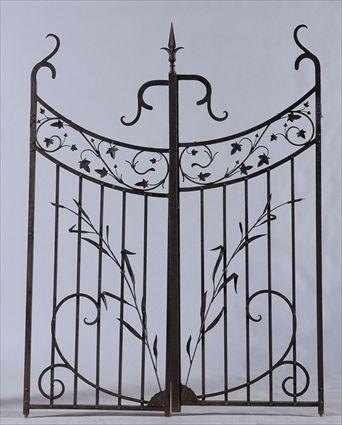 Appraisal: PAIR OF WROUGHT IRON GATES The whole x in with