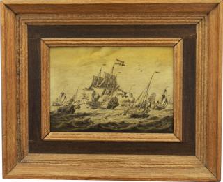 Appraisal: Adriaen Cornelisz Van der Salm - Rare Maritime Penschilderij Pen