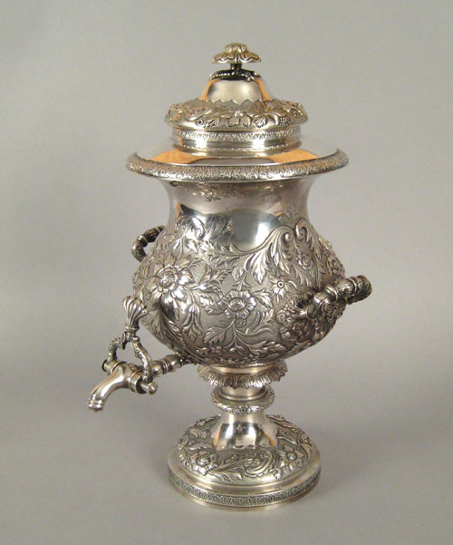 Appraisal: Philadelphia silver hot water urn ca bearing the touch of