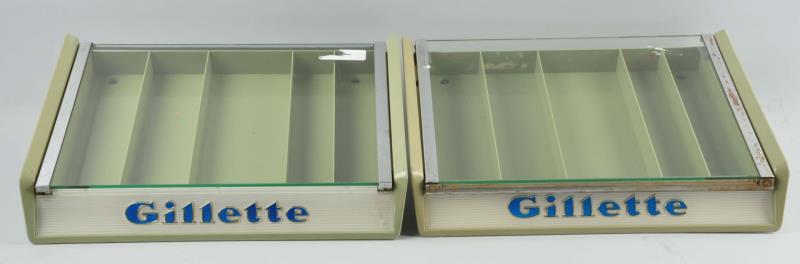 Appraisal: Lot Of Gillette Countertop Display Cases Both cases have little