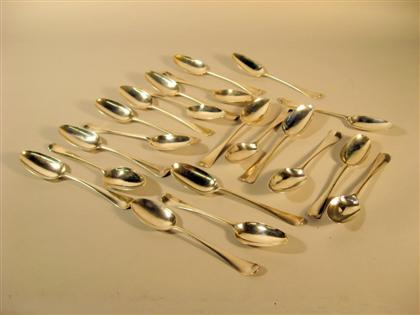 Appraisal: Group of George II sterling silver tablespoons various dates and