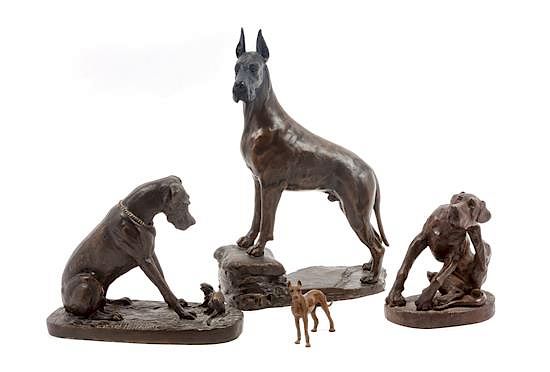 Appraisal: A Group of Four Great Dane Sculptures Height of tallest