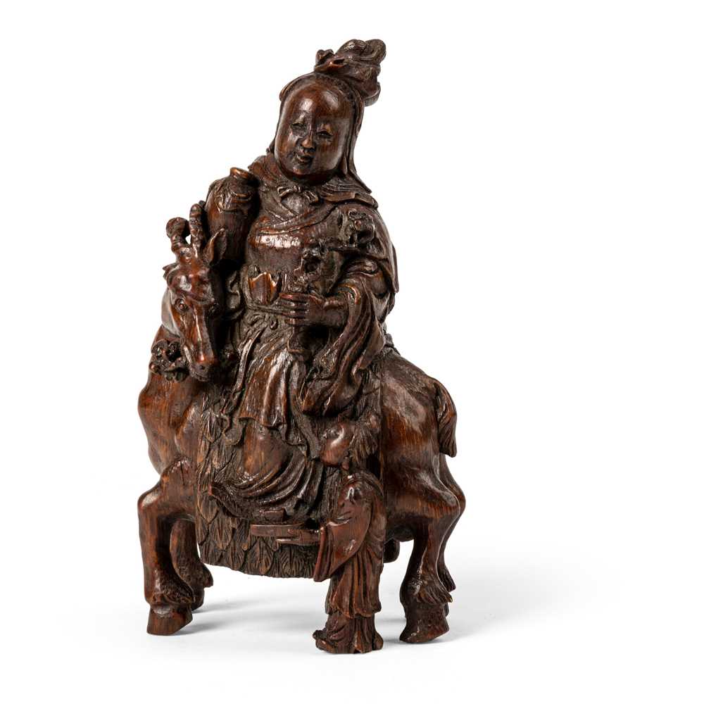 Appraisal: BAMBOO CARVING OF MAGU WITH DEER QING DYNASTY TH CENTURY