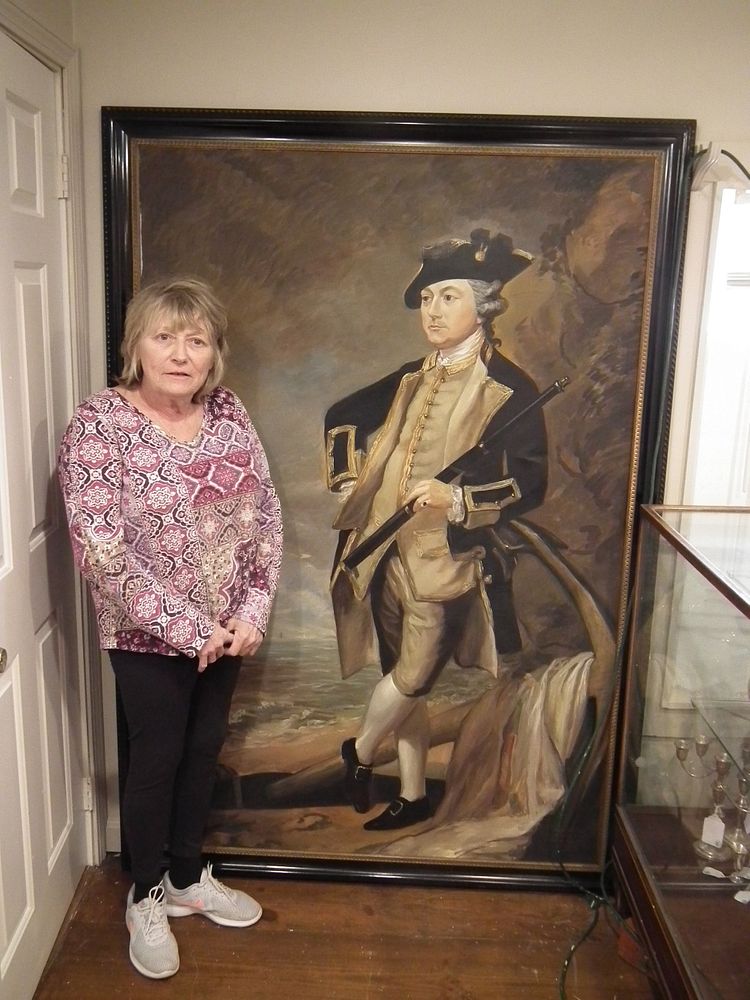 Appraisal: HUGE PAINTING OF SEA CAPTAIN Very large contemporary oil painting