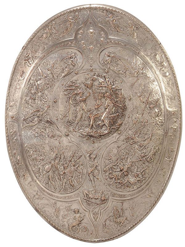 Appraisal: Elkington Silver-Plate Milton Shield English late th century after model