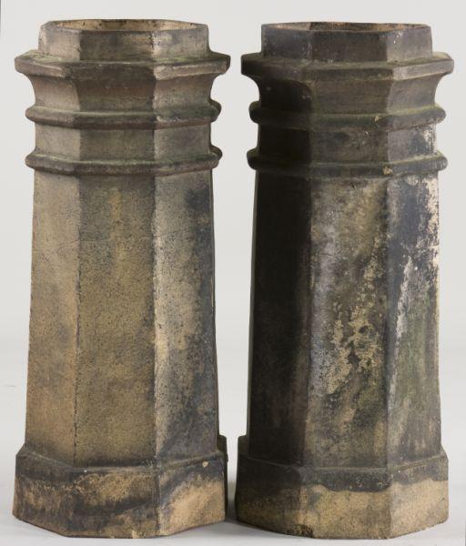 Appraisal: Pair of Victorian Clay Chimney Pots columnar form with octagonal