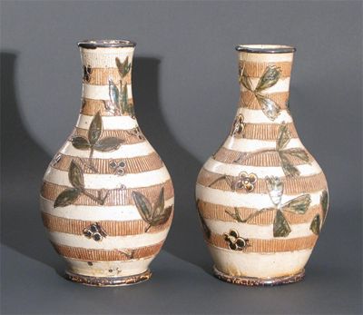 Appraisal: A pair of early Martin Brothers stoneware vases by Robert