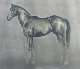 Appraisal: Print John Nava John Nava American b Thoroughbred lithograph pencil