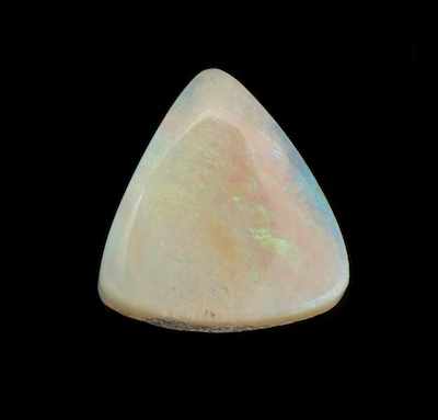 Appraisal: An Unmounted White Opal Cabochon UGL Certificate Triangular cabochon opal