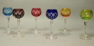 Appraisal: Bohemian Crystal Cut to Clear Stem Glasses Lim Bohemian Crystal