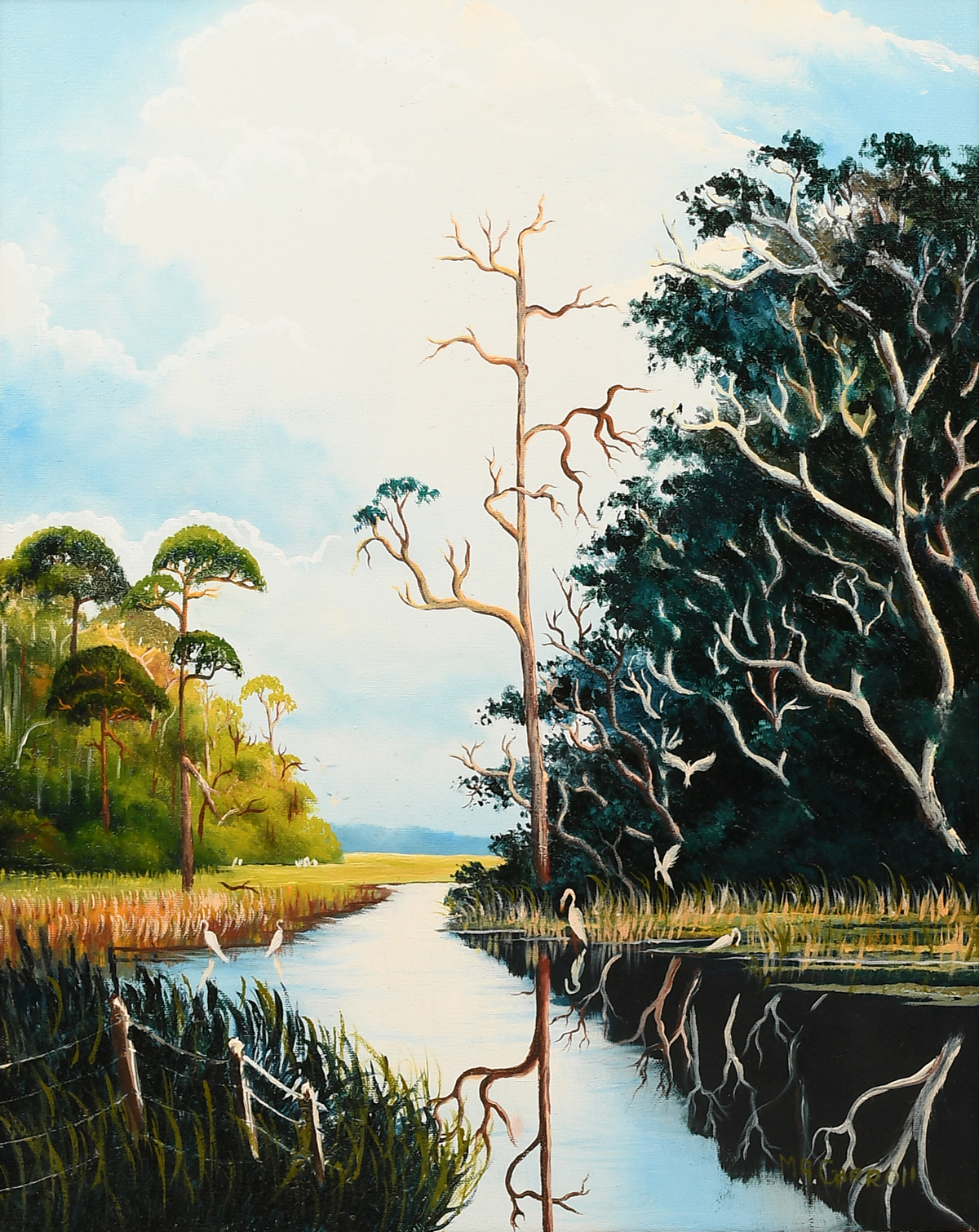 Appraisal: CARROLL Mary Ann American b Florida Highwaymen Backwater Scene with