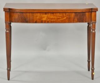 Appraisal: Sheraton mahogany game table having D shaped top over conforming