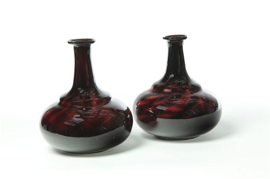 Appraisal: PAIR OF BLOWN GLASS BOTTLES American or European probably th