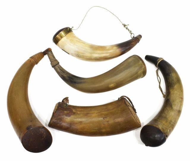 Appraisal: lot of Powder horns varied sizes many with wood stoppers