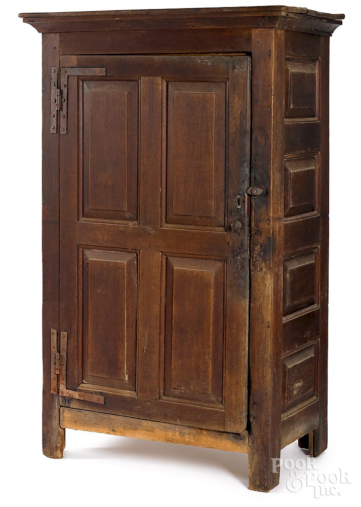 Appraisal: Mid-Atlantic walnut raised panel cupboard Exclusive on Bidsquare Mid-Atlantic walnut