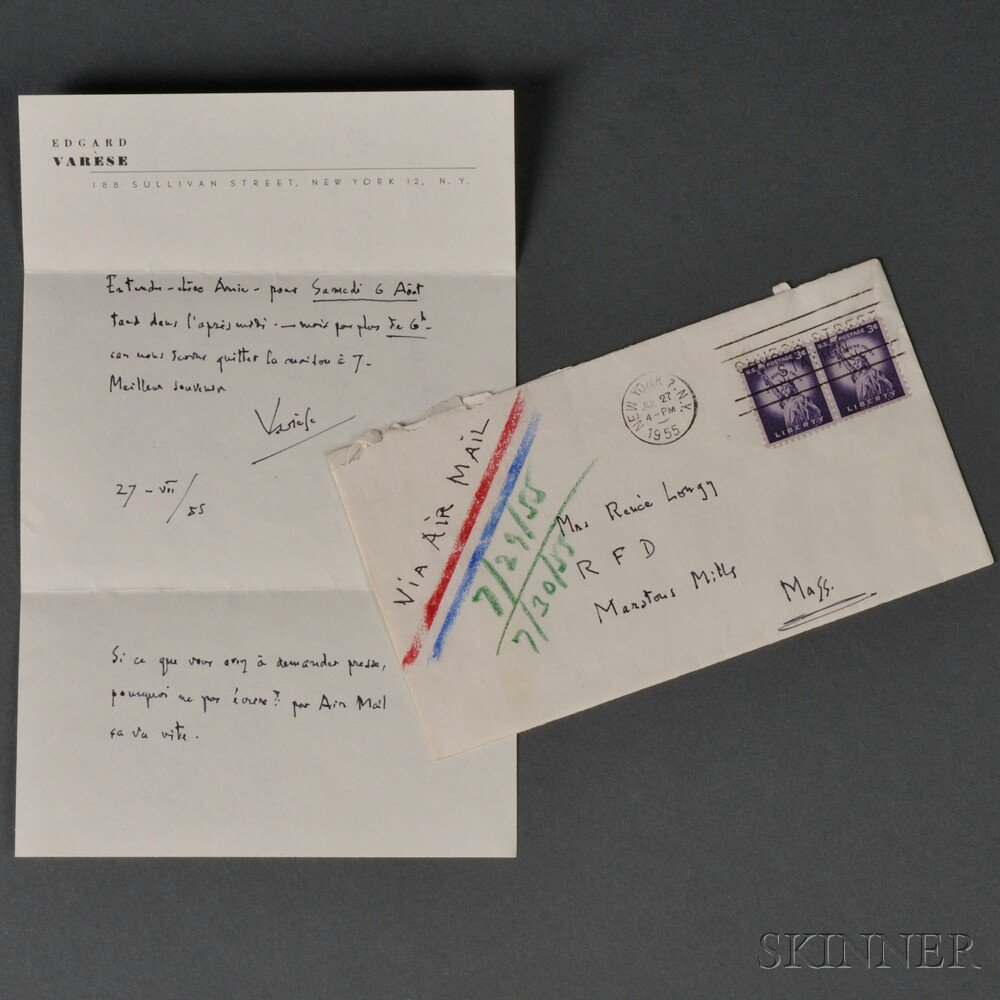 Appraisal: Var se Edgard - Autograph Letter Signed July Single page