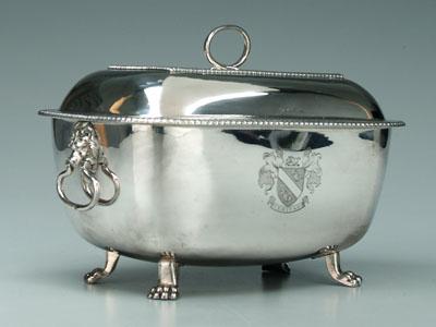 Appraisal: George III English silver tureen rounded rectangular form with dome