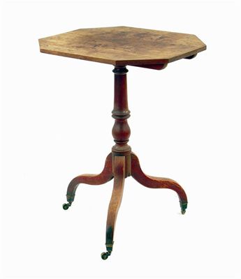 Appraisal: A late Regency mahogany tripod table the octagonal tilt top