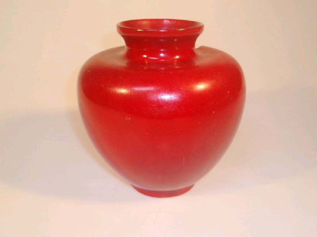 Appraisal: A Howsons Flambe pottery vase of shouldered ovoid form covered