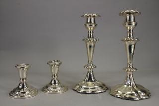 Appraisal: Sterling Silver Candlesticks Sterling Silver Candlesticks Smaller pair being marked