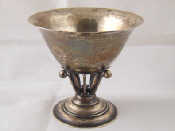 Appraisal: A silver tazza bowl raised on a stylised flower base