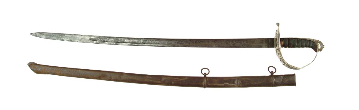 Appraisal: NON-REGULATION CIVIL WAR OFFICERS SWORD blade etched with various patriotic