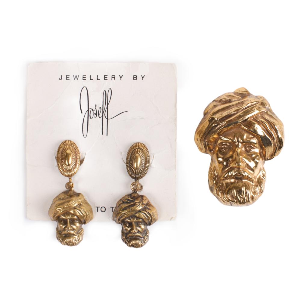 Appraisal: JOSEFF OF HOLLYWOOD GOLD TONE MAN IN TURBAN FIGURAL BOOK