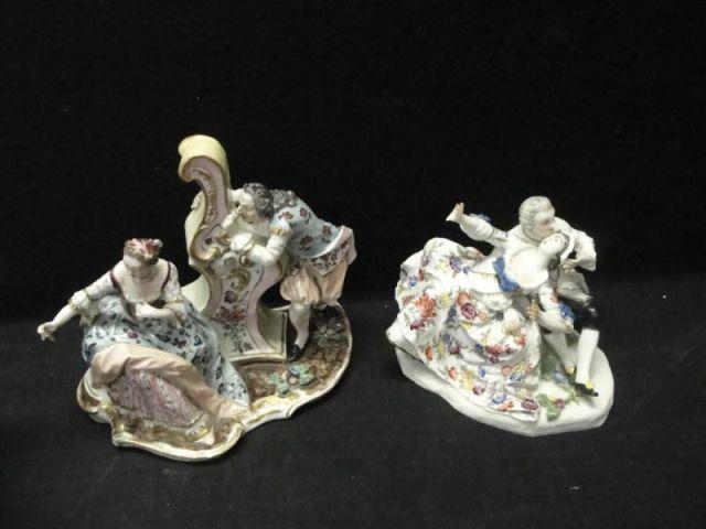 Appraisal: MEISSEN Porcelain Groupings As is- looks to have old repair