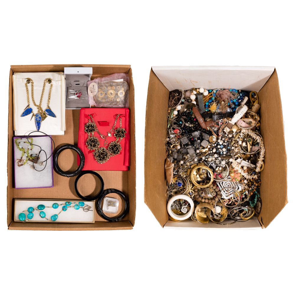 Appraisal: COSTUME JEWELRY AND WRISTWATCH ASSORTMENTApproximately pounds of jewelry including necklaces