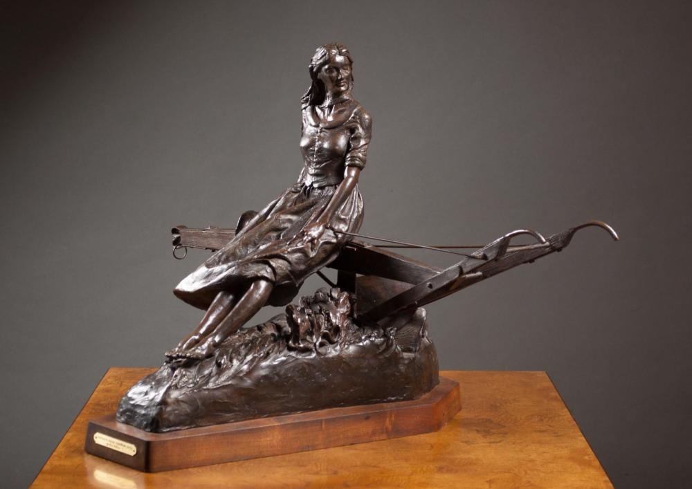 Appraisal: FRED FELLOWS United States born bronze sculpture Yesterday's Dreams -