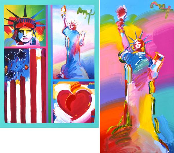 Appraisal: PETER MAX AMERICAN BORN Two works i Statue of Liberty