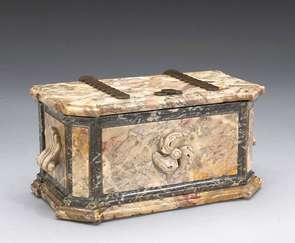 Appraisal: A Louis XV style marble tobacco box proabably th century