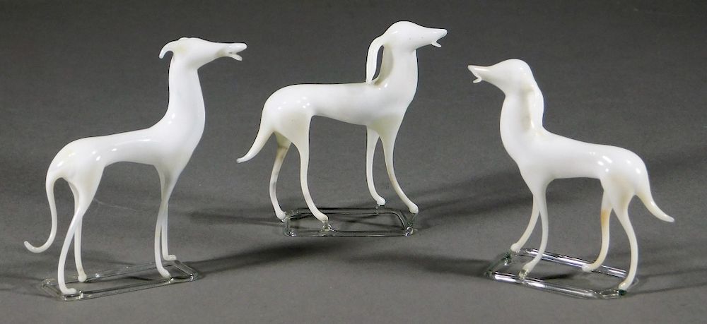 Appraisal: Austrian Fritz Lampl Bimini Art Glass Whippet Dogs Fritz Lampl